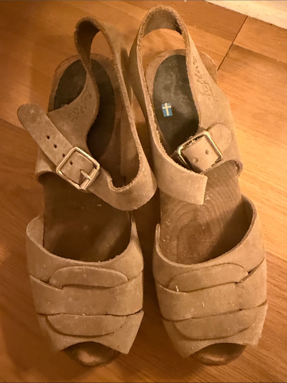 Lotta From Stockholm Tan Suede Slingback Heels